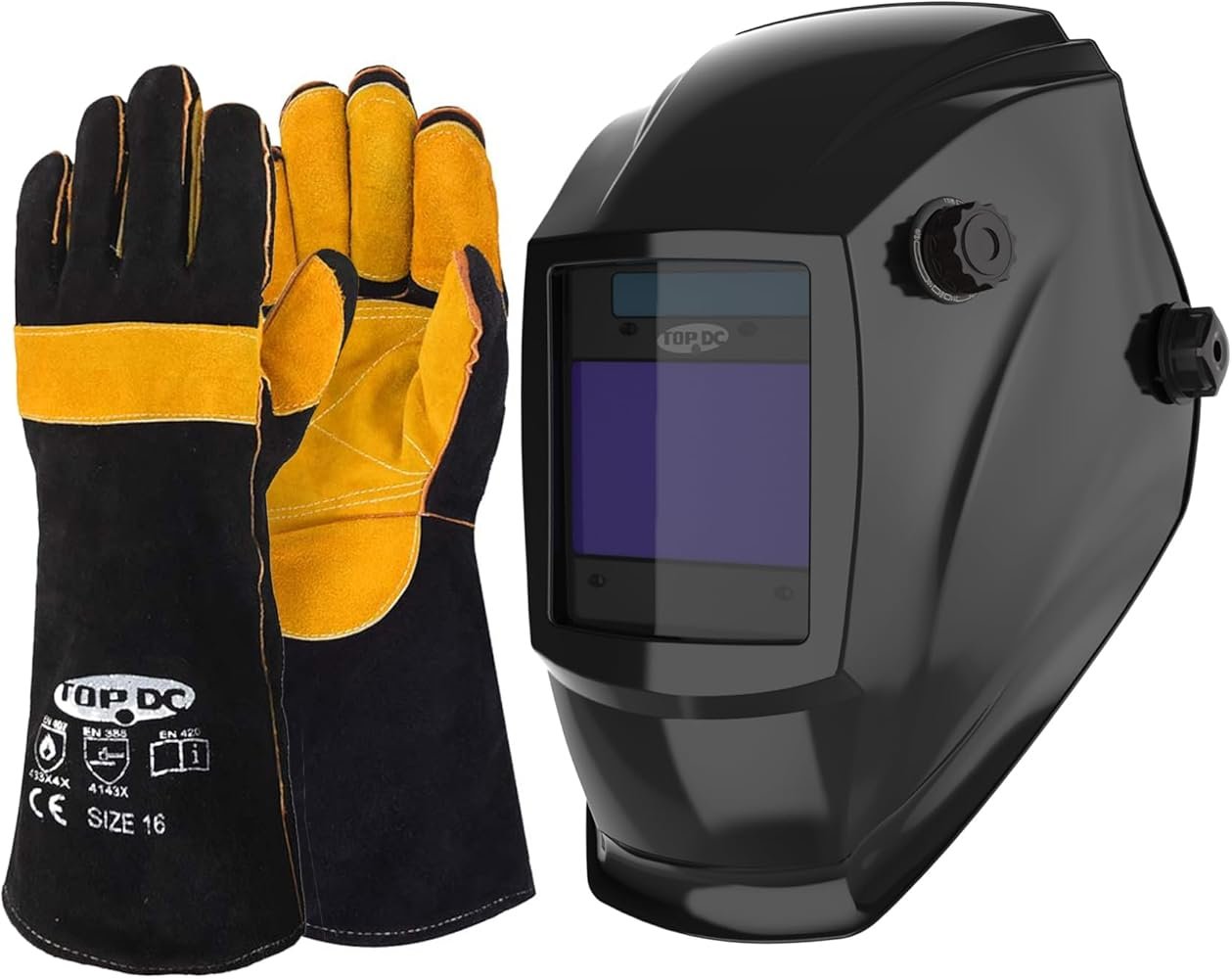 WELDING HELMET & GLOVES